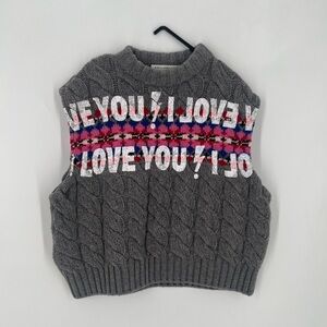 Philosophy Di Lorenzo Serafini Wool Cable-knit Knitted Graphic Sweater Vest